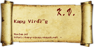 Kapy Virág névjegykártya